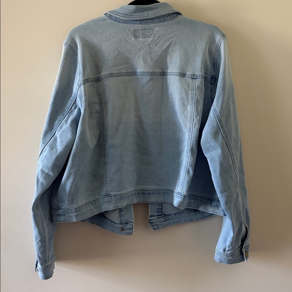 Draper James RSVP Ruffle Yoke Denim Jacket SZ 1X - Picture 6 of 8